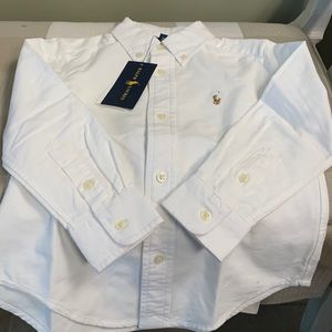 NWT Polo Ralph Lauren white oxford button up 3T
